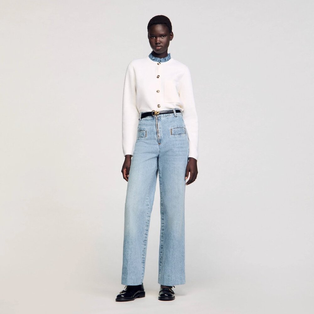 Wide leg high rise Sandro blue jeans